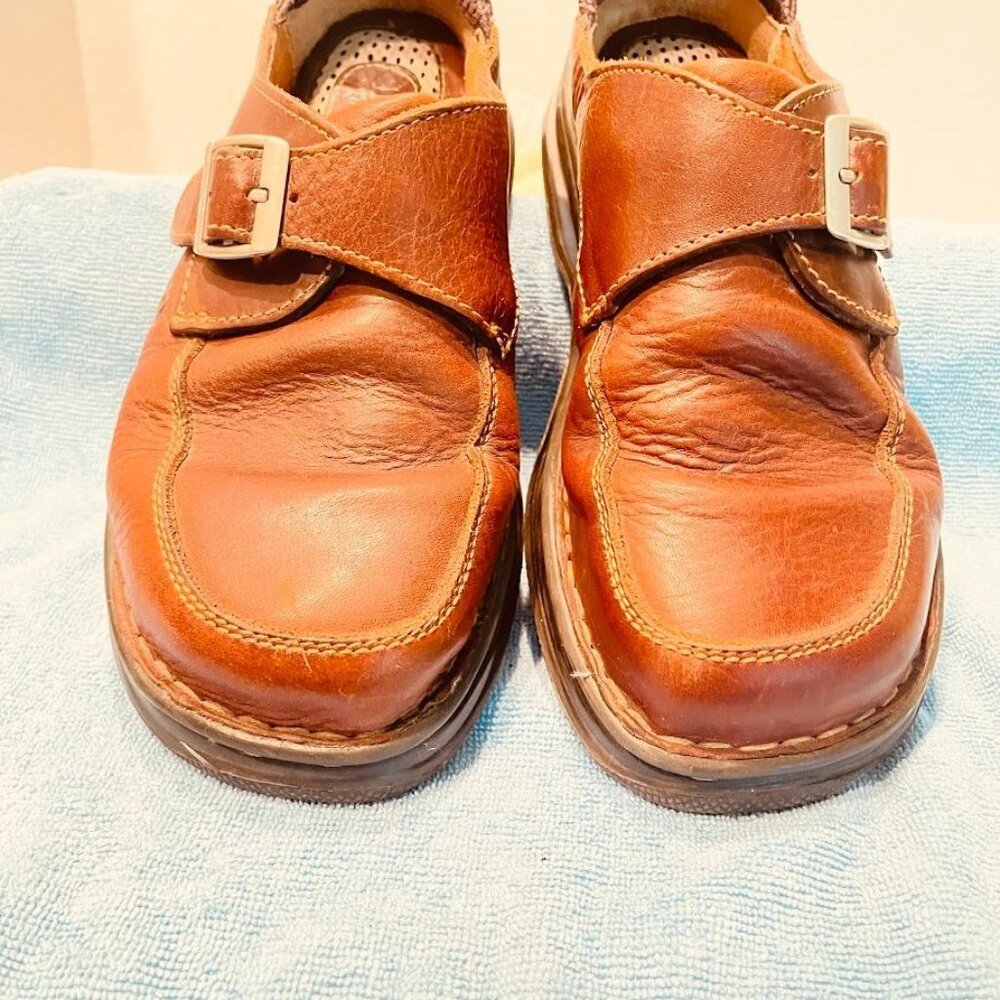 Born Y2K Womens Size 8M/W Leather Slip On Buckle Comfort Loafers Mules Clogs - Picture 2 of 16